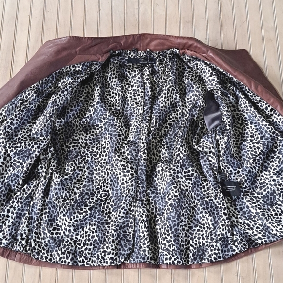 Wilson Leather Soft Lightweight Zip up Biker Moto Brown Structured Jacket - Picture 8 of 11